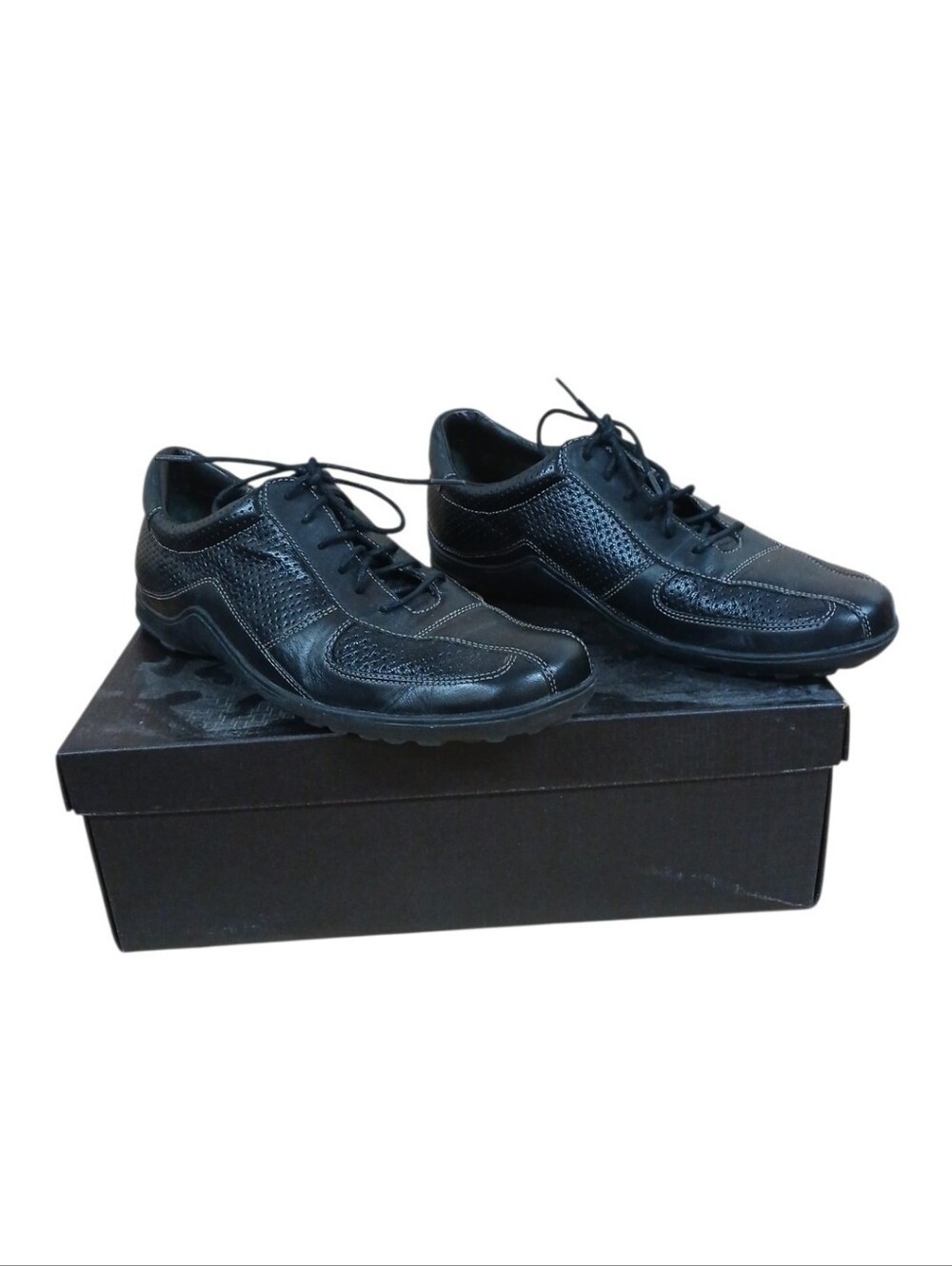Cole Haan Tucker Black Leather Oxford Lace Sneakers Size 9.5